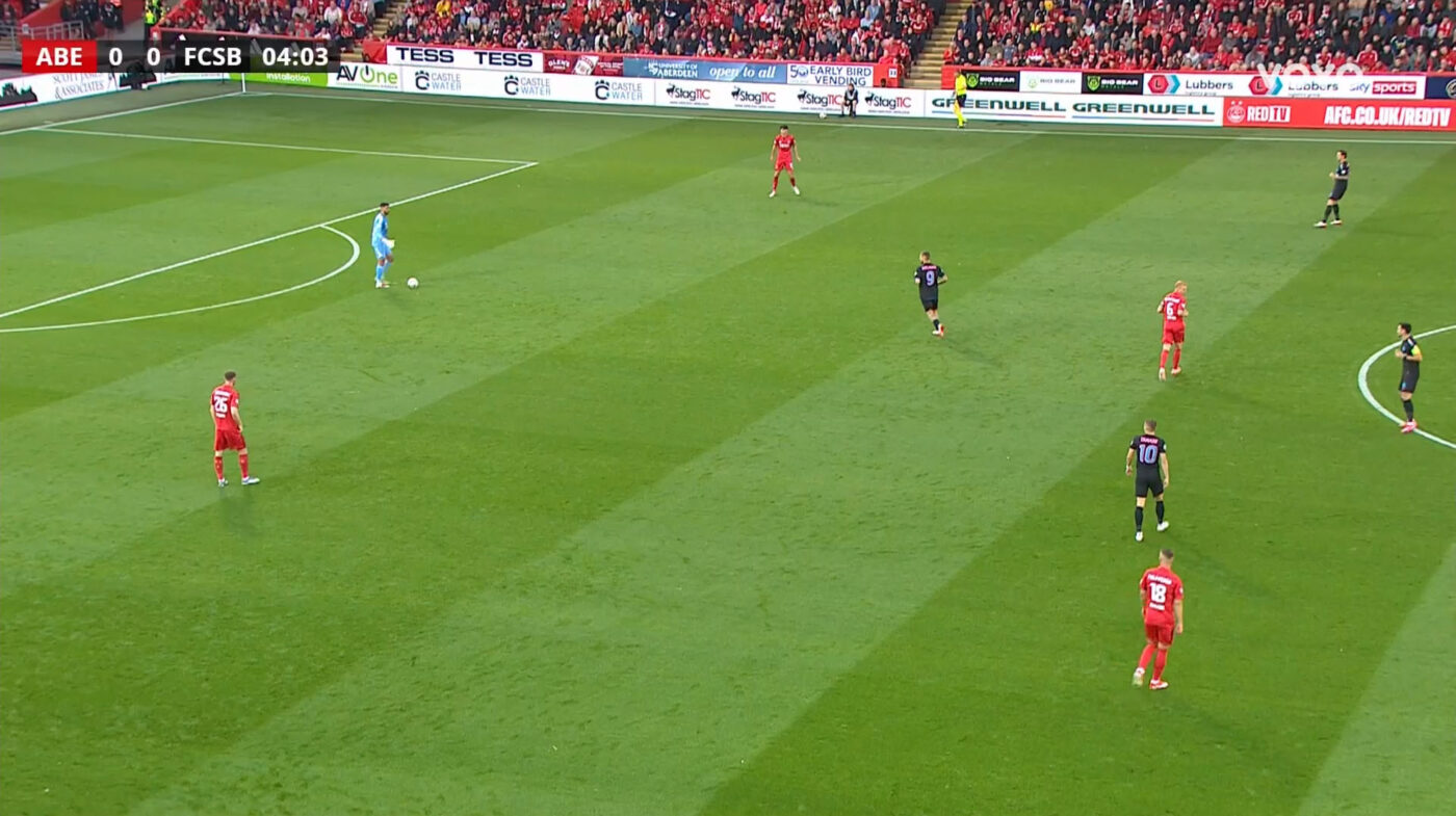 Aberdeen – FCSB 0-1, Live Text Online, în manșa tur a play-off-ului Europa League. Cisotti este eliminat în minutul 39