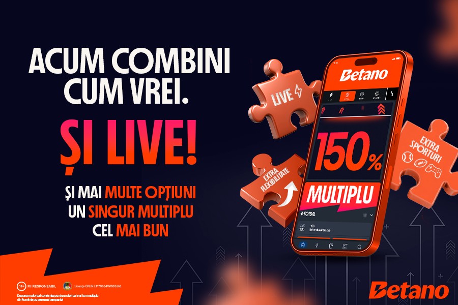 ADVERTORIAL. Weekend Multiplu pe Betano. Toate meciurile preferate sunt pe același bilet, cu extra câștig!