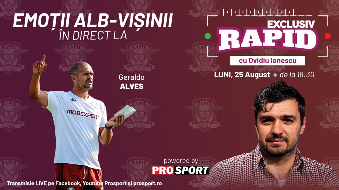 Vineri avem RAPID – UTA, iar astăzi avem „EXCLUSIV RAPID”, în direct pe YouTube – ProSport, de la ora 18:30