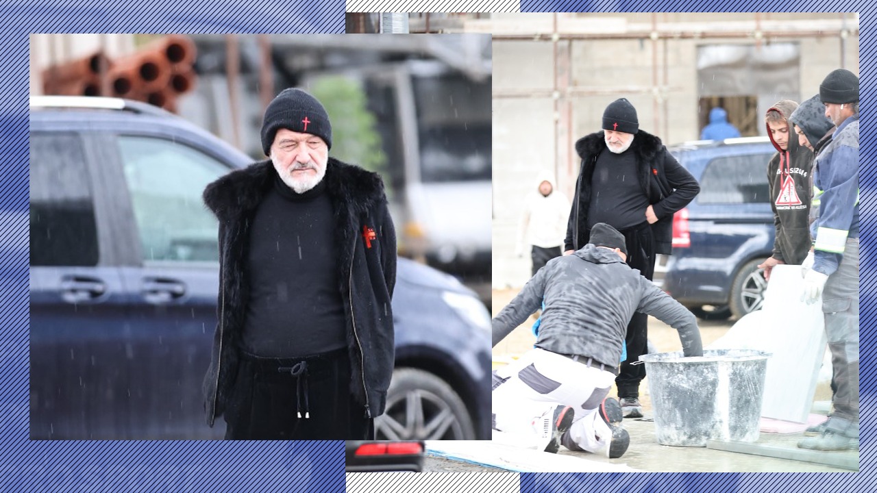 Muncitorii s-au pus în genunchi în fața lui Gigi Becali la biserica în care a băgat peste 10.000.000 de euro. Miliardarul le-a dat indicații și s-a văitat că-l doare spatele. EXCLUSIV