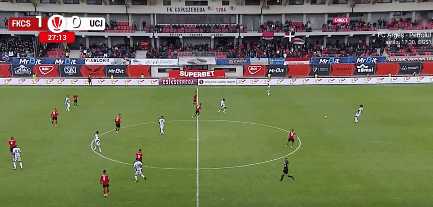 Csikszereda – „U” Cluj 1-0 Live Text Online, în etapa 12 din Superligă. Repriza se încheie cu ocazia monumentală ratată de El Sawy