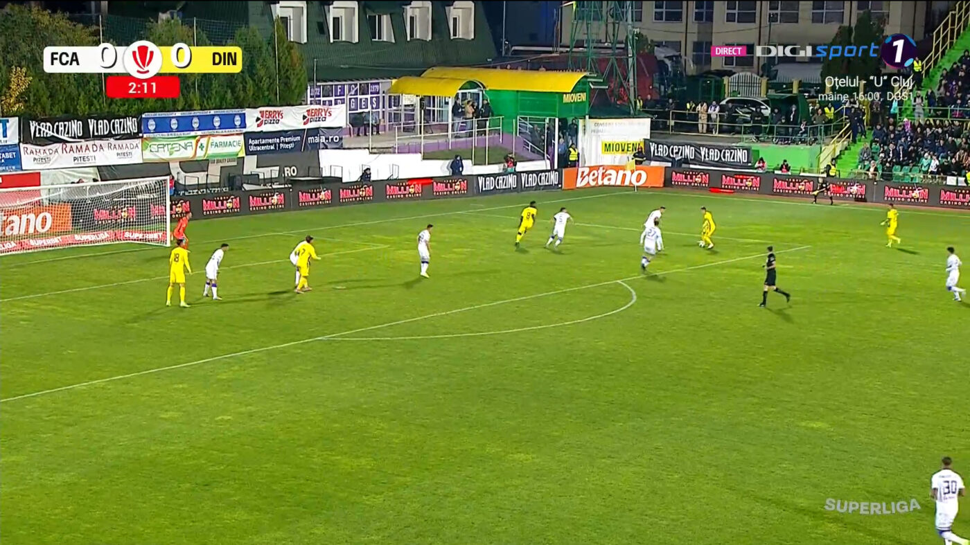 FC Argeș – Dinamo București 1-1, în etapa 14 din Superliga. Cele două echipe își păstrează locurile de play-off după remiza de la Mioveni