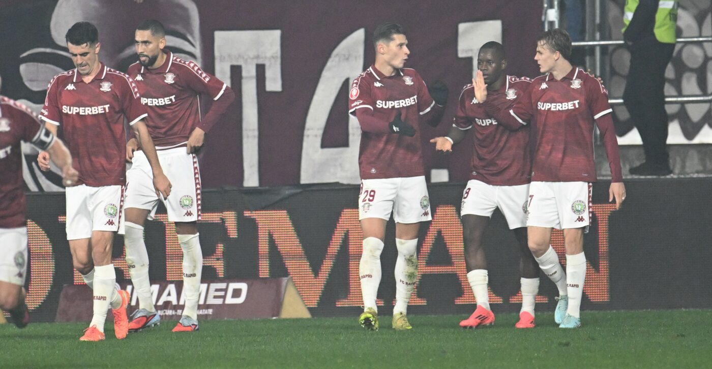 Rapid – FC Argeș 2-0, în etapa 16 din Superligă. Au trecut în viteză și prin gara Trivale și s-au cocoțat pe primul loc în clasament!