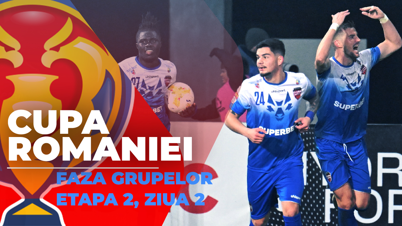 Cupa României, faza grupelor | CS Gloria Bistrița se impune în primul meci al zilei. Urmează FC Botoșani – FC Hermannstadt