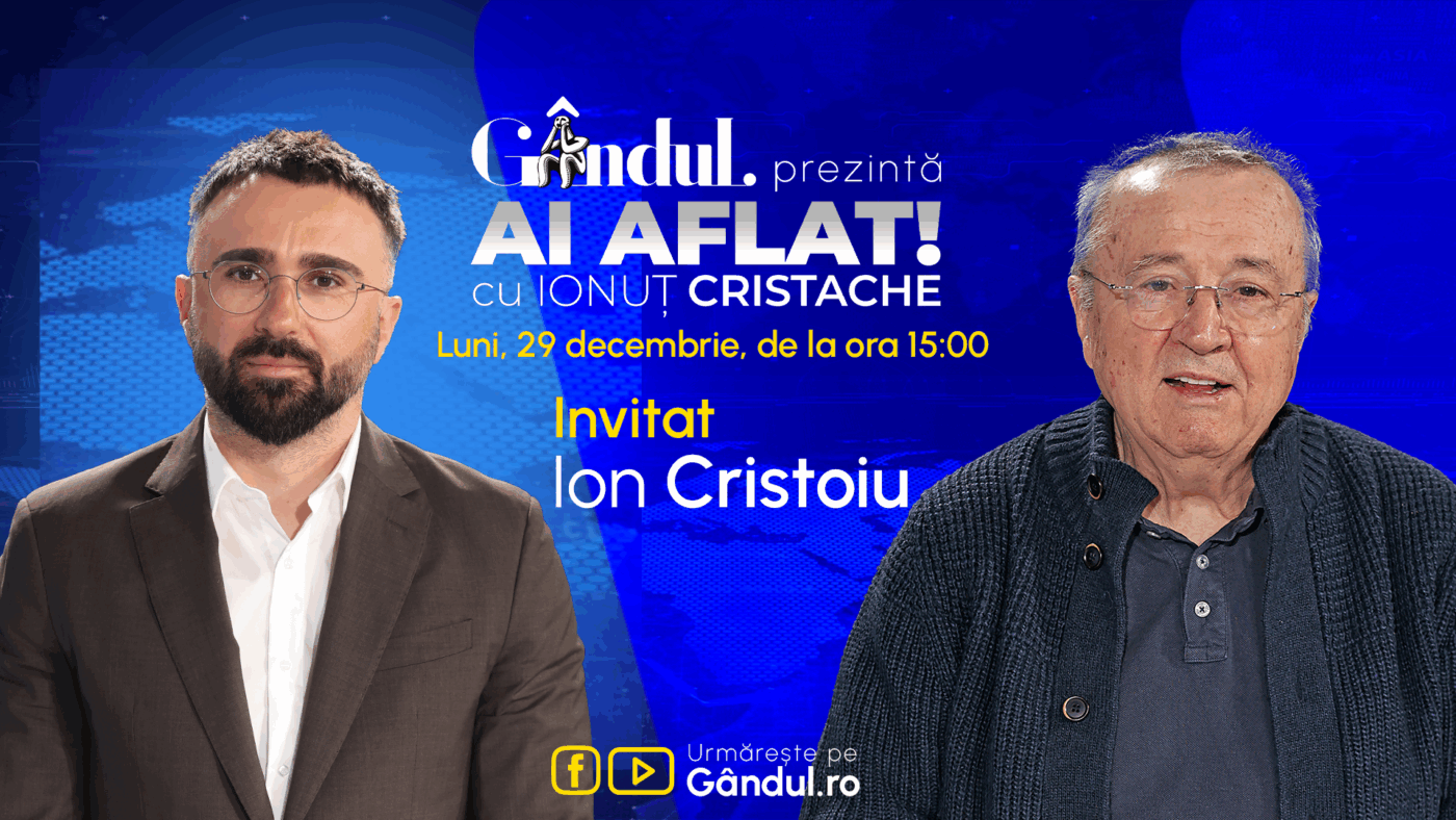 Poza pentru articolul „Ai Aflat! cu Ionuț Cristache” începe luni, 29 decembrie, de la ora 15.00, pe Gândul. Invitat: Ion Cristoiu