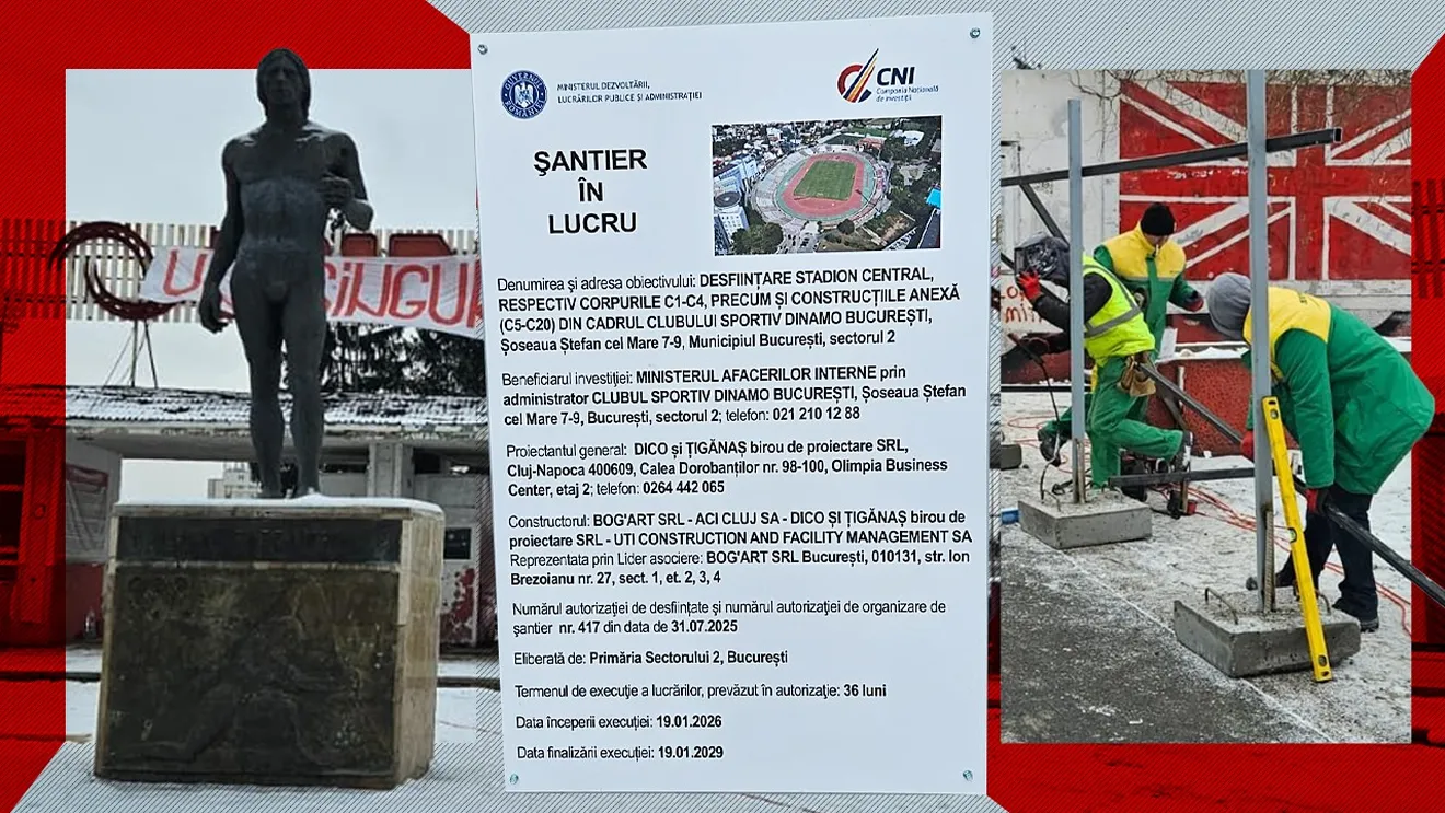 EXCLUSIV A început demolarea, însă când va fi gata arena? Noi date despre noul stadion Dinamo: de ce a fost prelungit termenul finalizării execuției la 36 de luni!