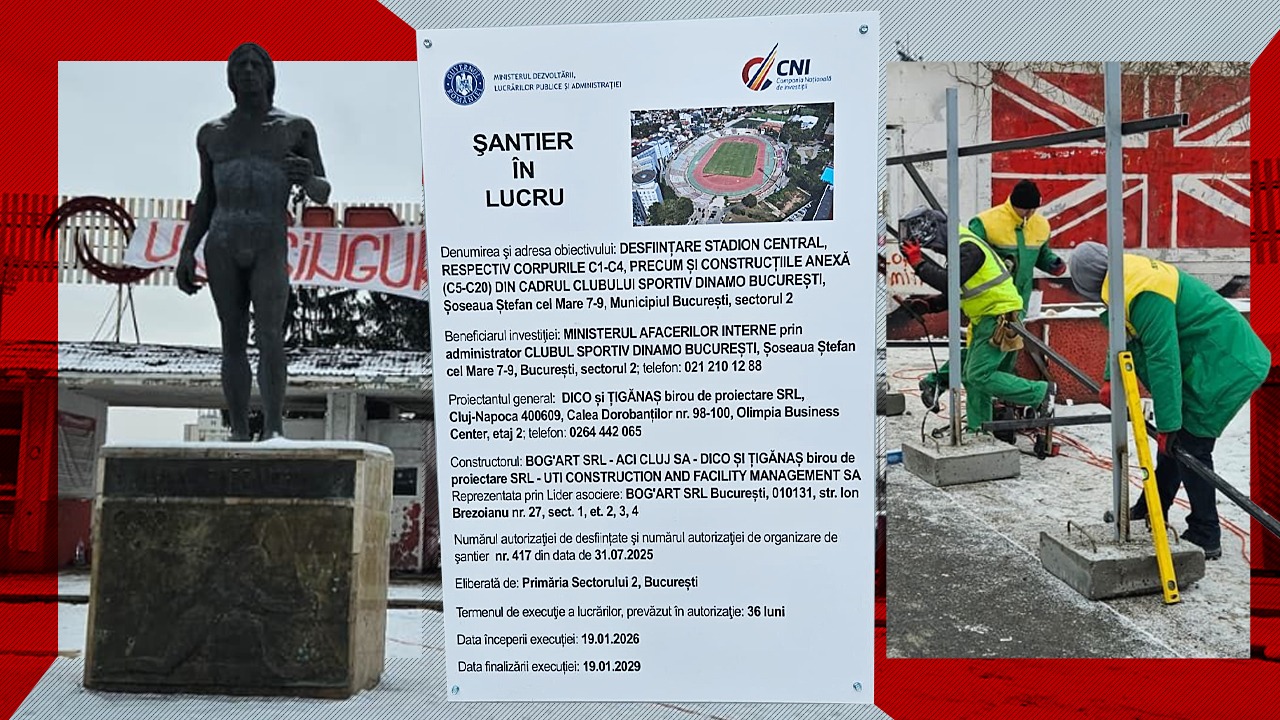 LIVE Începe oficial demolarea stadionului Dinamo pentru a face loc „bijuteriei” de 172.000.000 de euro. Toate imaginile din Ștefan cel Mare, acolo unde fanii și legendele vin să-și ia adio de la „bătrâna” arenă