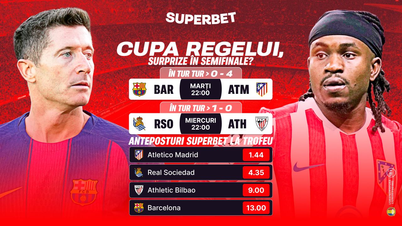 Surprize în Cupa Spaniei? Se joacă returul semifinalelor. Advertorial