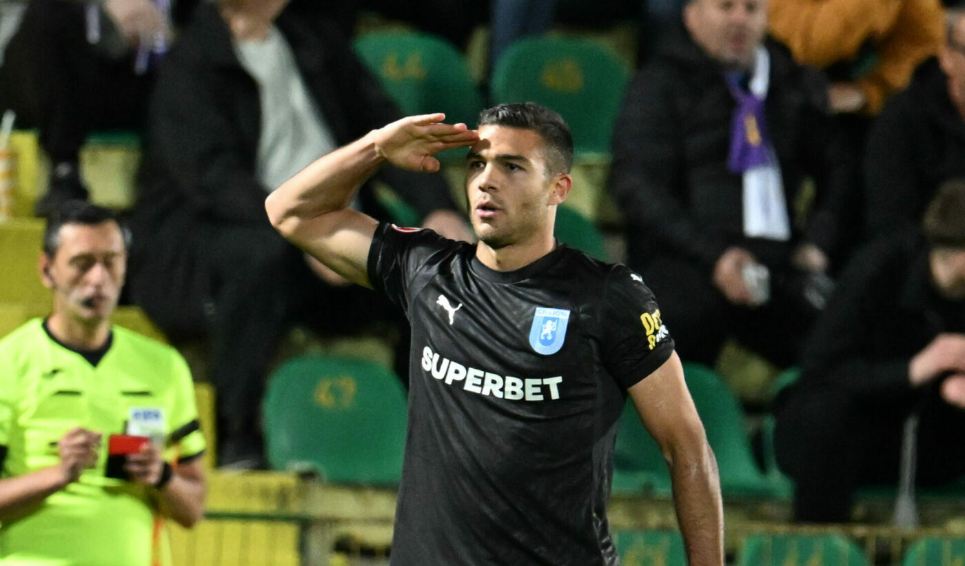 FC Argeș – Universitatea Craiova 0-1, în etapa 6 din play-off-ul Superligii. Teles marchează golul care îi face pe olteni lideri cu un avans de 3 puncte