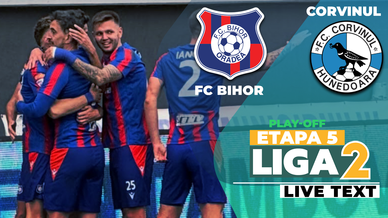 FC Bihor – Corvinul se dispută ACUM. Liderul joacă la Oradea cu suflul celor de la Sepsi OSK în ceafa sa