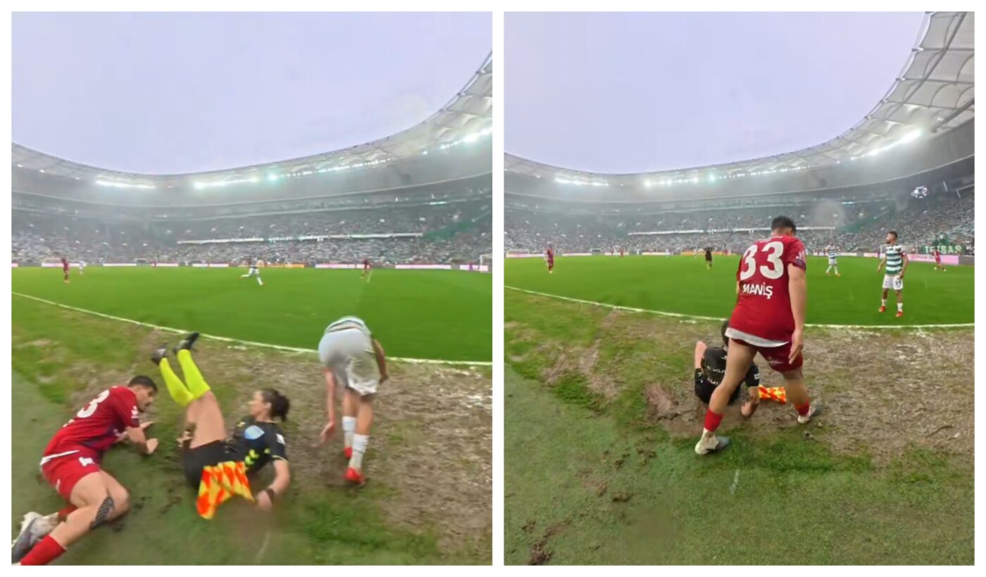 Imagini controversate! Fotbalistul a doborât-o pe arbitra asistentă, iar ce a făcut apoi a stârnit idignarea fanilor