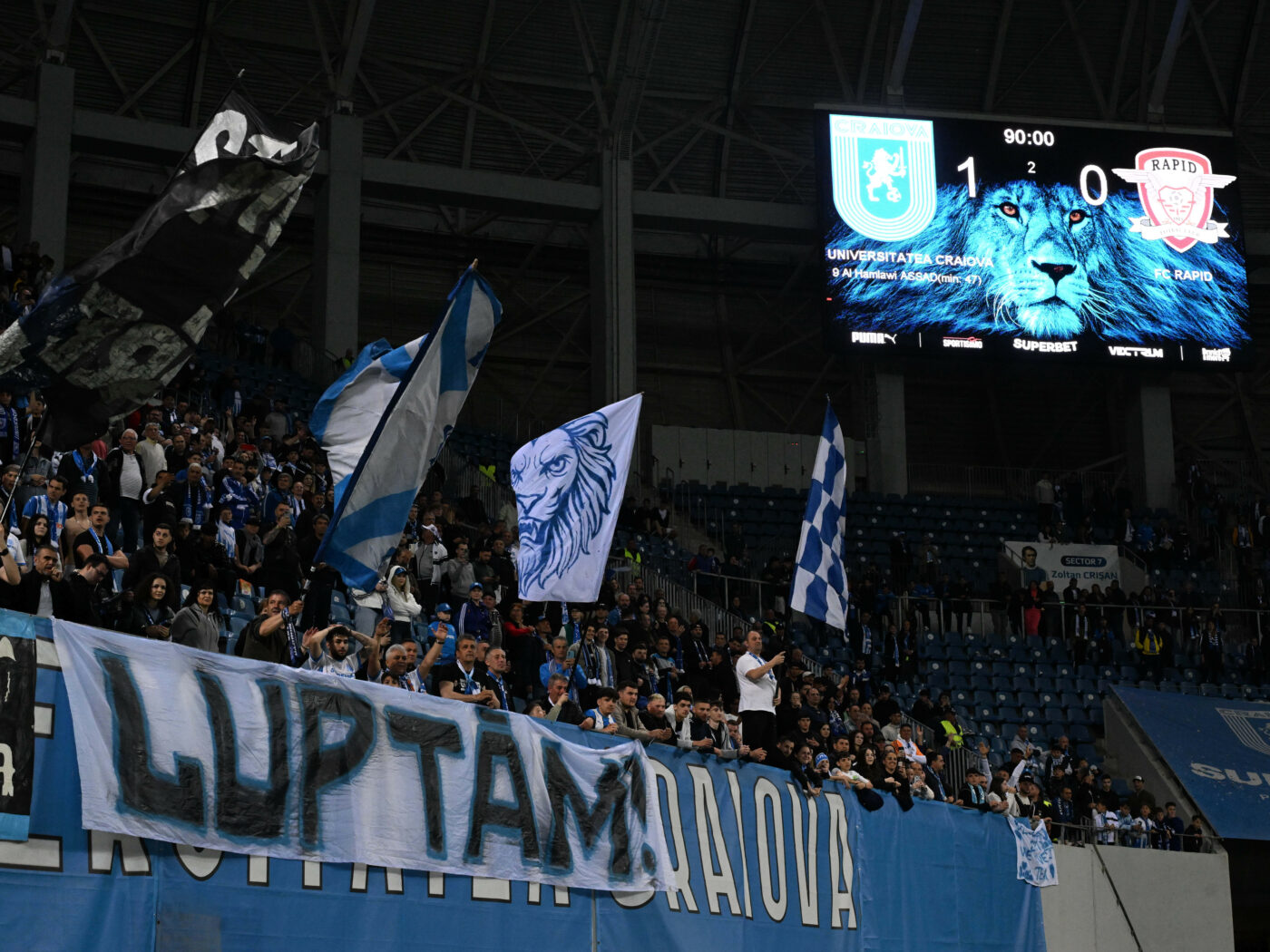 ProSport, confirmat. Universitatea Craiova a primit doar amendă, după mesajele afişate de fanii săi la meciul cu Rapid