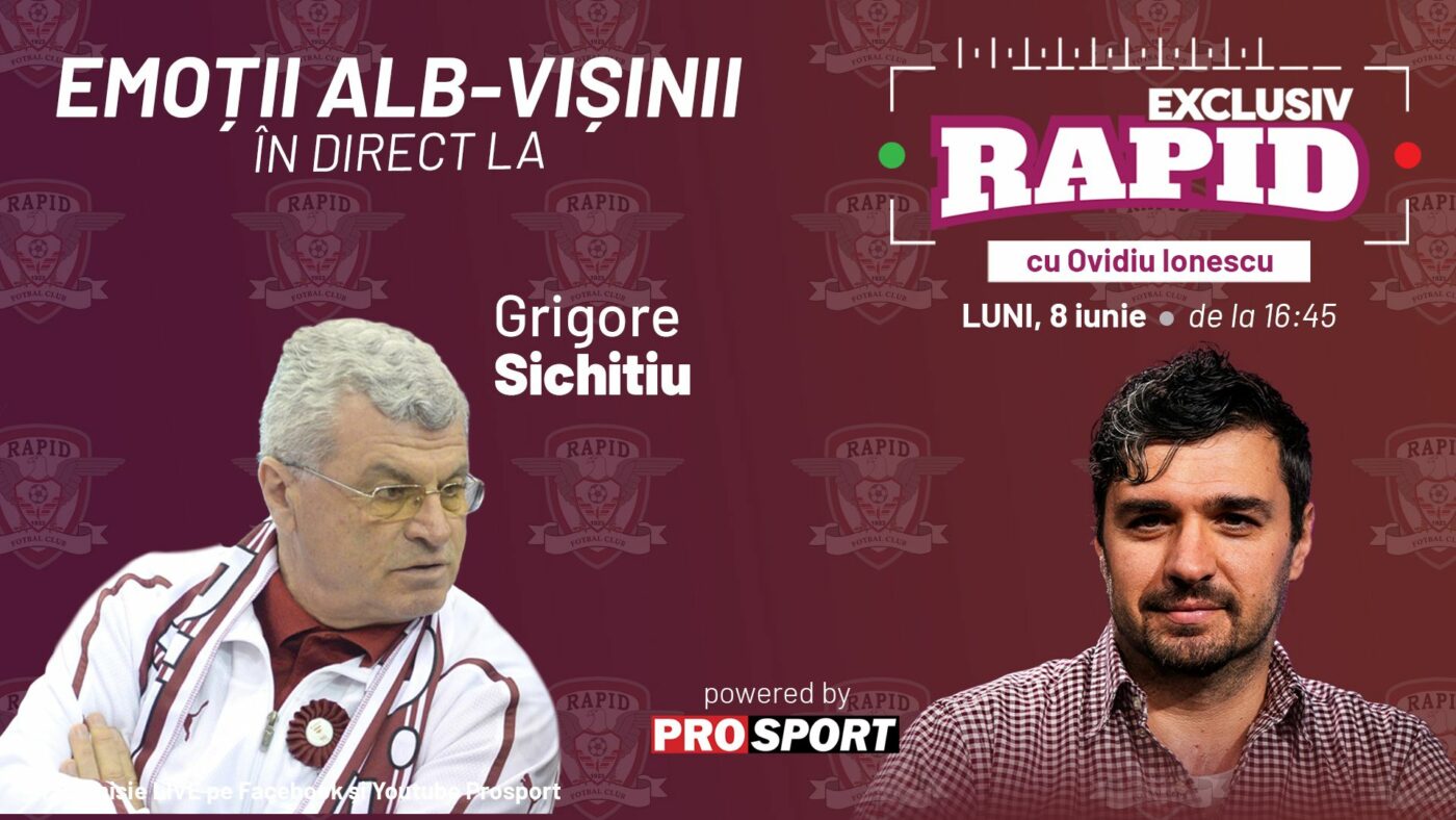 E zi de „EXCLUSIV RAPID”. Vă așteptăm alături de noi de la 16:45 în direct pe YouTube și Facebook – ProSport!