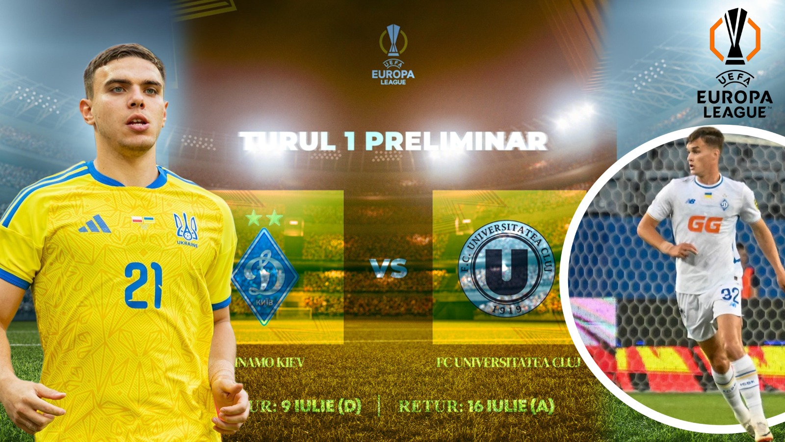 U Cluj va întâlni Dinamo Kiev în Europa League, cu manșa tur în Polonia