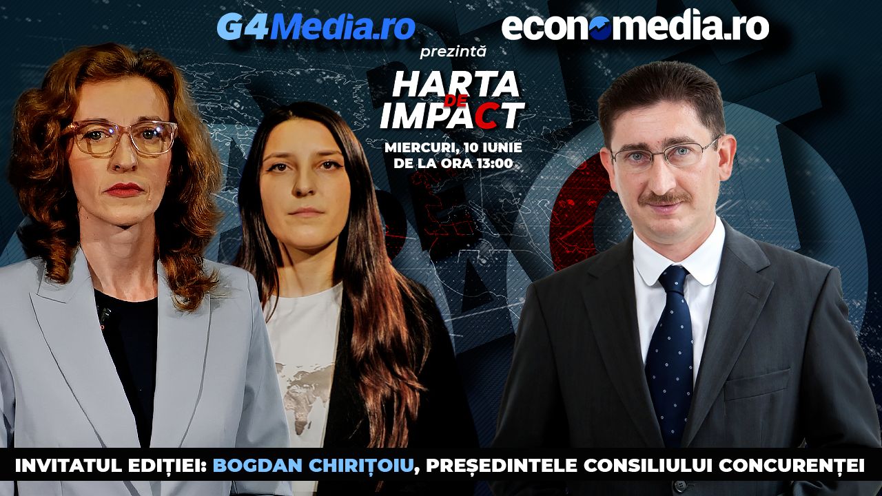 Președintele Consiliului Concurenței, Bogdan Chirițoiu, este invitat în studio la prima ediție a emisiunii „Harta de impact”, care va fi transmisă live de la ora 13:00 pe site-urile G4Media și Economedia, pe conturile de Youtube și pe paginile de Facebook.