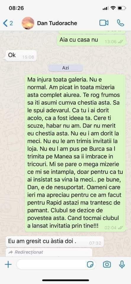 Discuție pe WhatsApp între Mara Bănică și Dan Tudorache