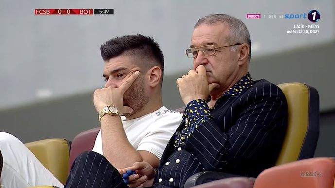 Sursă foto: Captură Digi Sport // Gigi Becali, prezent pe Arena Națională, la meciul dintre FCSB și FC Botoșani, din cadrul etapei a șasea a play-off-ului Ligii 1