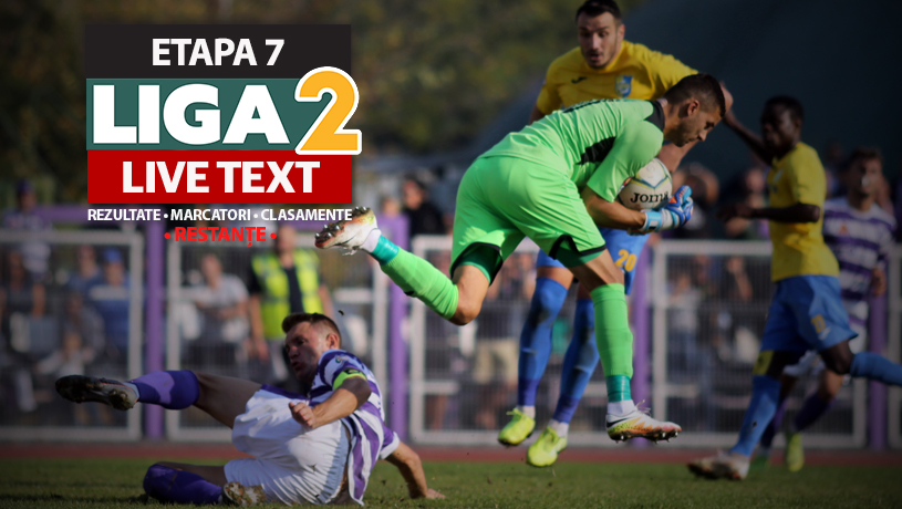 Liga 2, restanțe etapa 7 | Trei meciuri au loc de la ora 15:00, la Timișoara, Buzău și Târgu Jiu. Partida Aerostar – Viitorul Pandurii nu se joacă nici la reprogramare