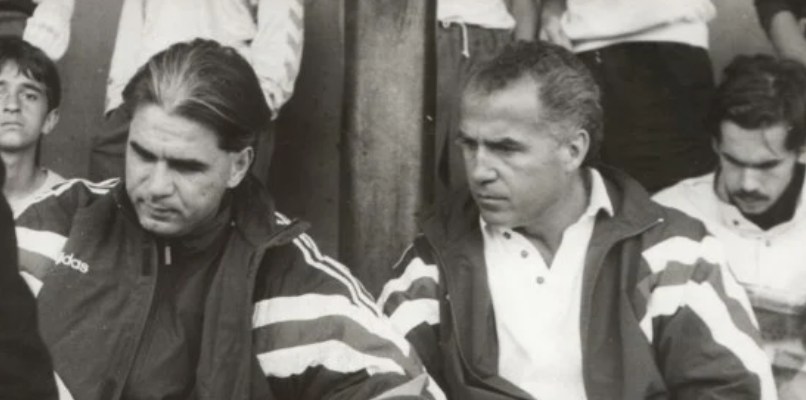 Țiți Dumitriu este alături de Anghel Iordănescu la o acțiune a echipei naționale