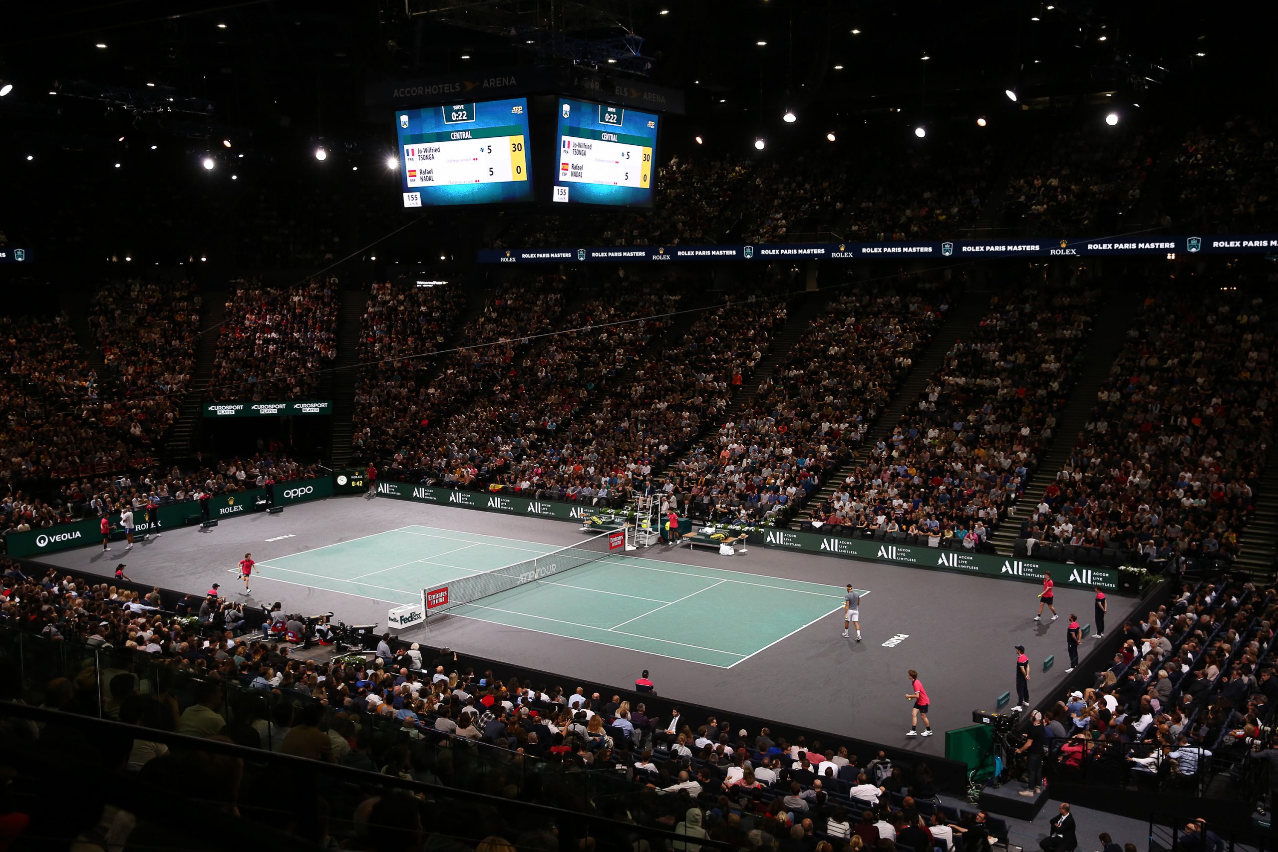 Abbreviation banjo Booth Cine transmite la tv turneul de tenis ATP Paris-Bercy 2020. Rafael Nadal  este favorit număr 1, iar Novak Djokovici lipsește