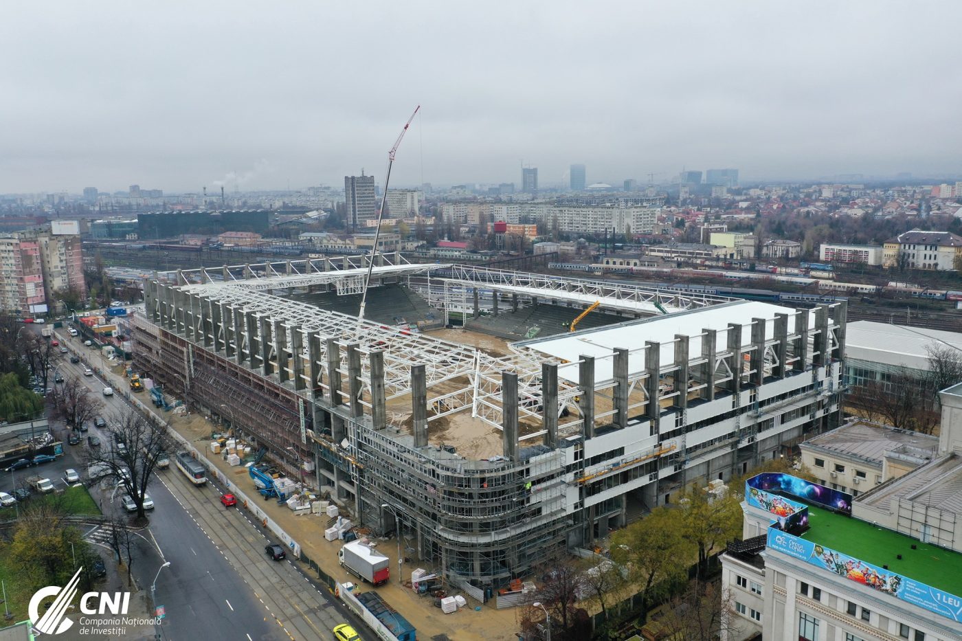 FOTO | Imagini noi de pe șantierul stadionului Rapid. CNI anunță stadiul lucrărilor la arena din Giulești