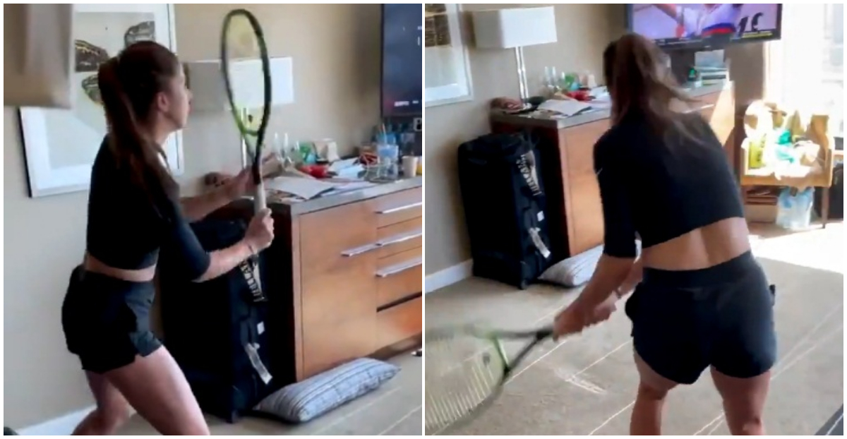 Au transformat camerele de hotel în terenuri de tenis! Jucătorii izolați la Australian Open le fac în ciudă organizatorilor | VIDEO