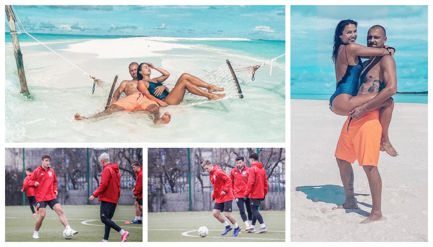 FOTO | Reunirea lui ”U” Cluj l-a prins pe căpitanul Gabi Tamaș pe plajă în Maldive. Costel Enache i-a stabilit fostului internațional ”pedeapsa” pentru a recupera antrenamentele pierdute