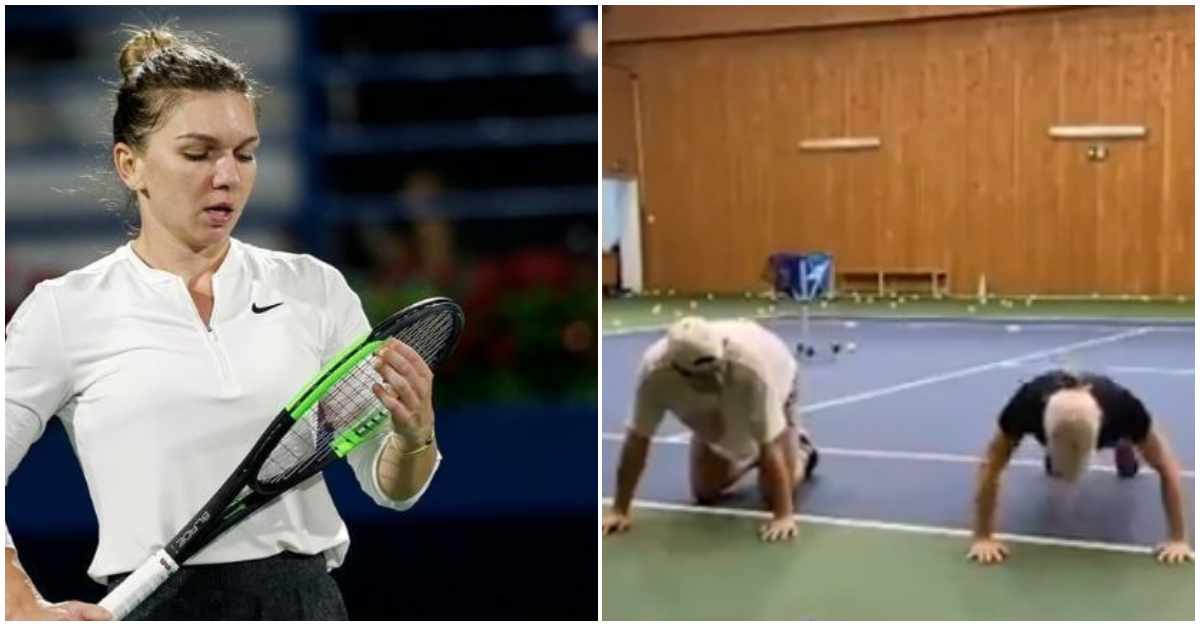 Superwoman Halep! Un tenismen profesionist a făcut greșeala de a se lua la întrecere de flotări cu Simona: „Nu o provocați niciodată!” VIDEO