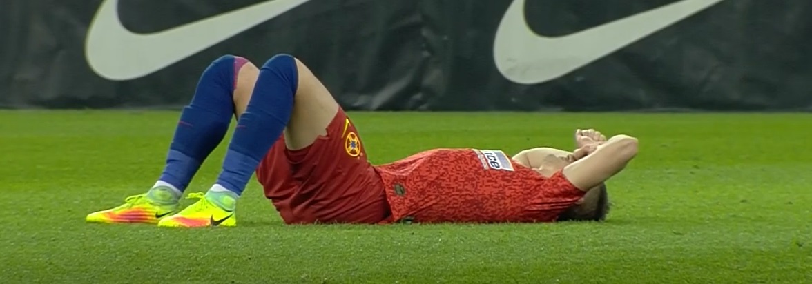 Lovitură dură pentru FCSB! Dragoș Nedelcu s-a accidentat din nou și a părăsit după 13 minute meciul cu Chindia Târgoviște | FOTO