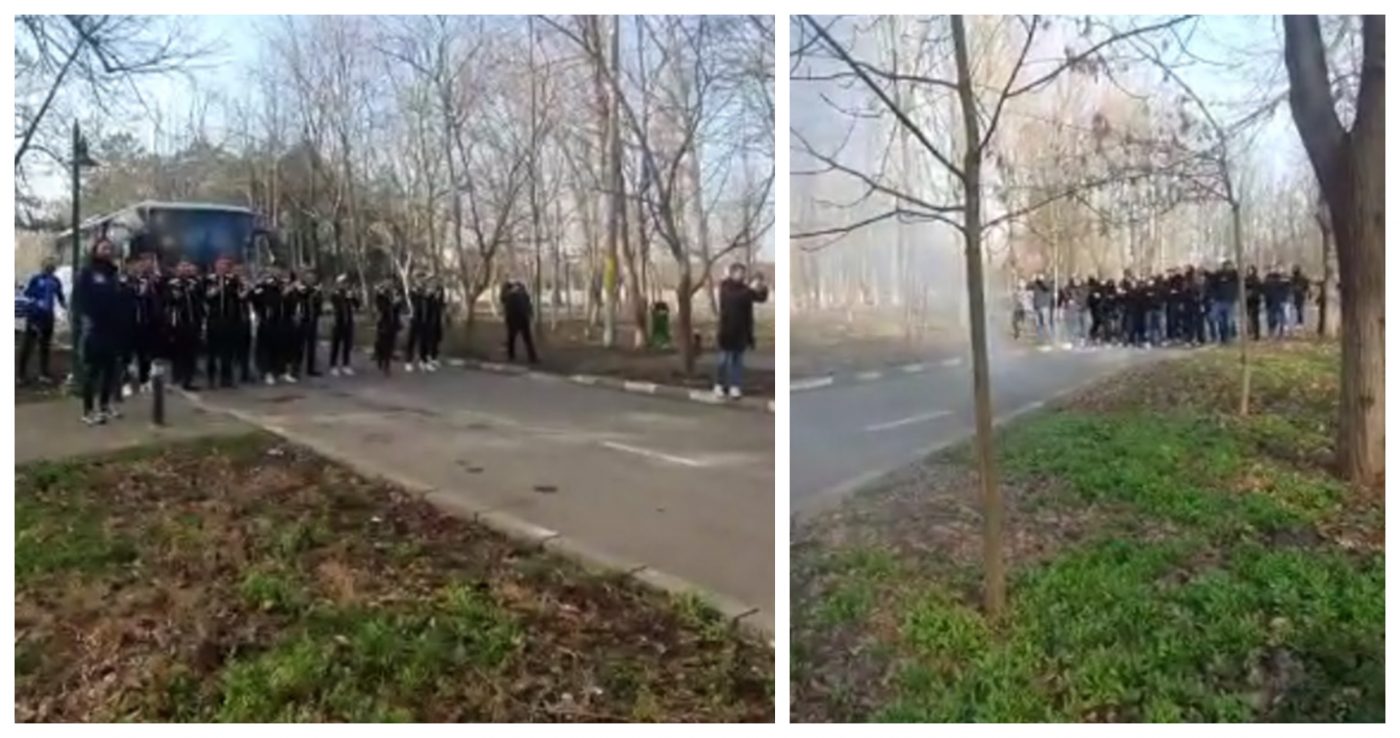 VIDEO | Surpriză pentru ASU Poli la Slobozia. Suporterii din Peluza Sud Timișoara au făcut deplasarea pentru a-i încuraja pe Ioan Mera și compania înainte de meciul cu Unirea. Jucătorii nu i-au putut răsplăti pe măsură pe teren