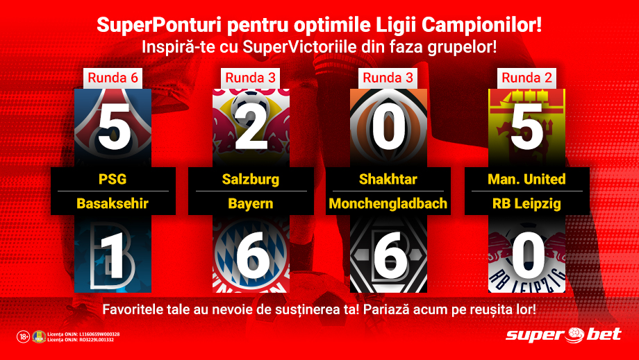Liga Campionilor ne întâmpină cu noi SuperMeciuri! Vezi cele mai clare victorii din faza grupelor!