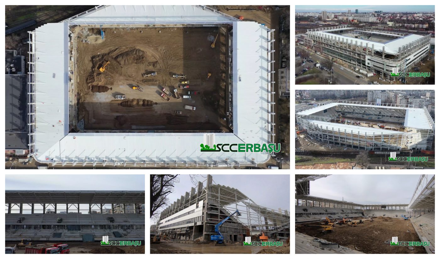 VIDEO | Imagini noi cu stadiul lucrărilor stadionului Giulești! ”Construcția se apropie de intrarea în faza finală”