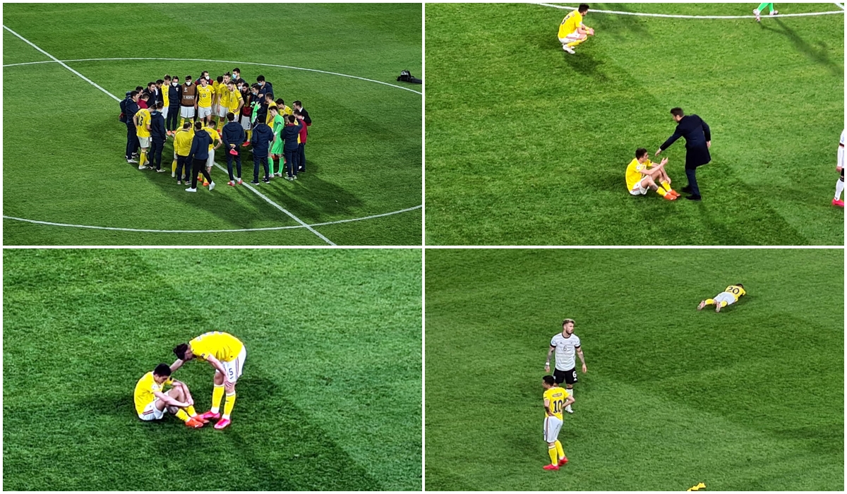 Tricolorii lui Adrian Mutu părăsesc în lacrimi EURO U21! Imagini emoționante surprinse după meciul cu Germania! Olaru, Mățan și compania, consolați de nemți | GALERIE FOTO