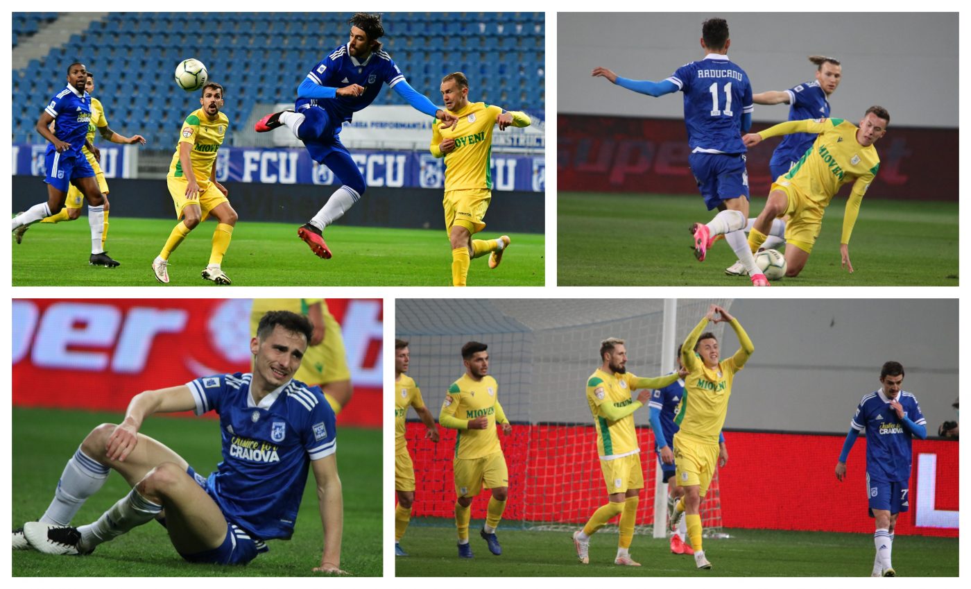 ”Adevărații lei” suferă după întoarcerea-n Bănie! Primul joc în campionat pe noul ”Ion Oblemenco” i-a adus echipei ”FC U” Craiova primul eșec în Liga 2. Oltenii s-au bătut singuri cu CS Mioveni, cu un penalty și un autogol