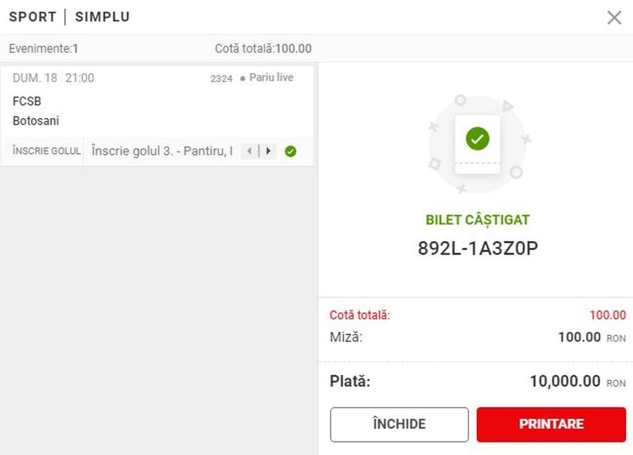 Golul lui Ionuț Panțîru, motiv de bucurie pentru un parior