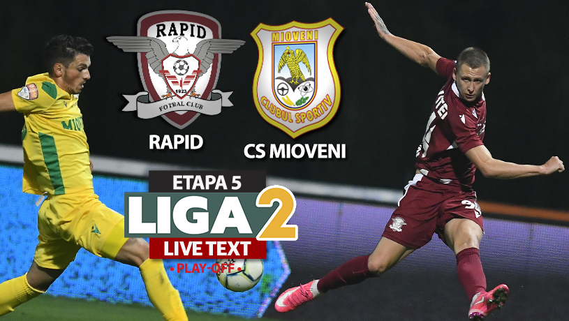 Rapid – CS Mioveni se joacă ACUM. Hlistei înscrie dintr-o poziție suspectă de offside, după trei mari ocazii ale lui Sefer