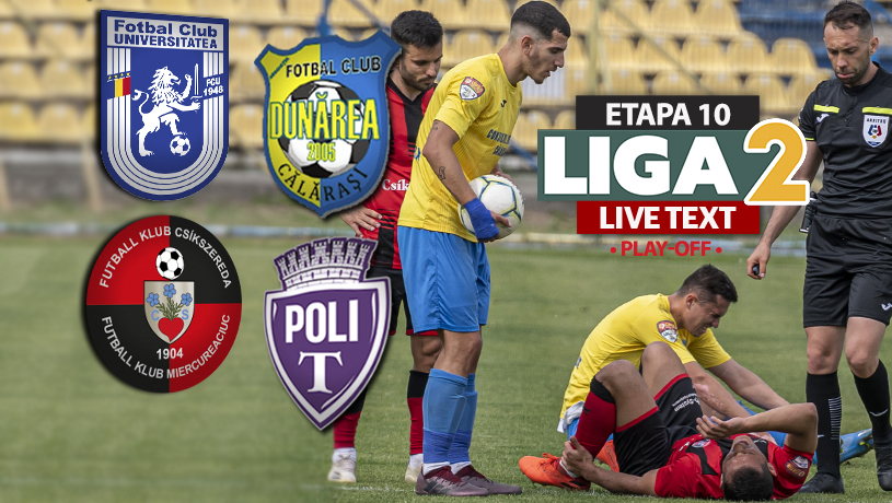 ”FC U” Craiova – Dunărea Călărași și FK Csikszereda – ASU Poli, meciurile care decid ultima echipă din Liga 2 care merge la barajul de promovare. Ambele partide încep la ora 18:30