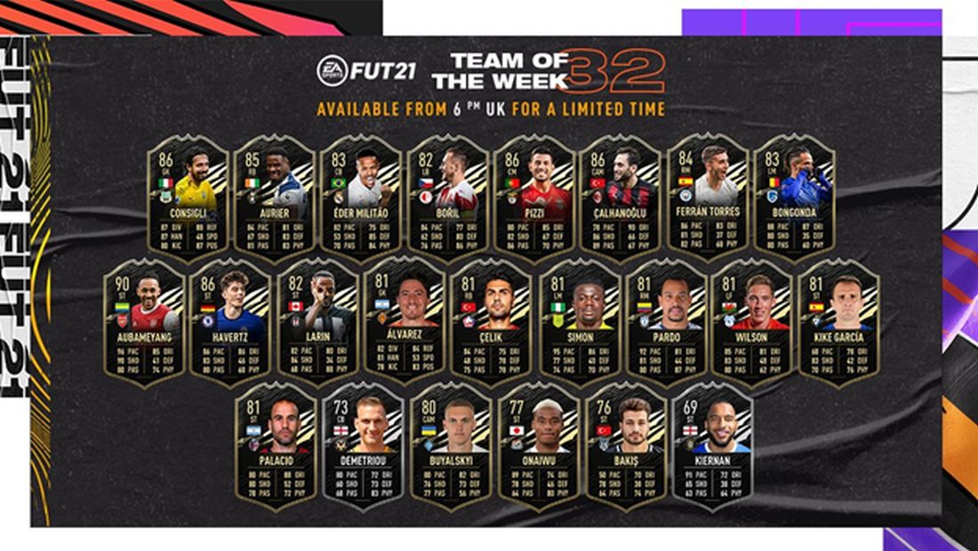 Echipa săptămânii din FIFA 21 a ajuns la ediția cu numărul 32 și oferă super-carduri