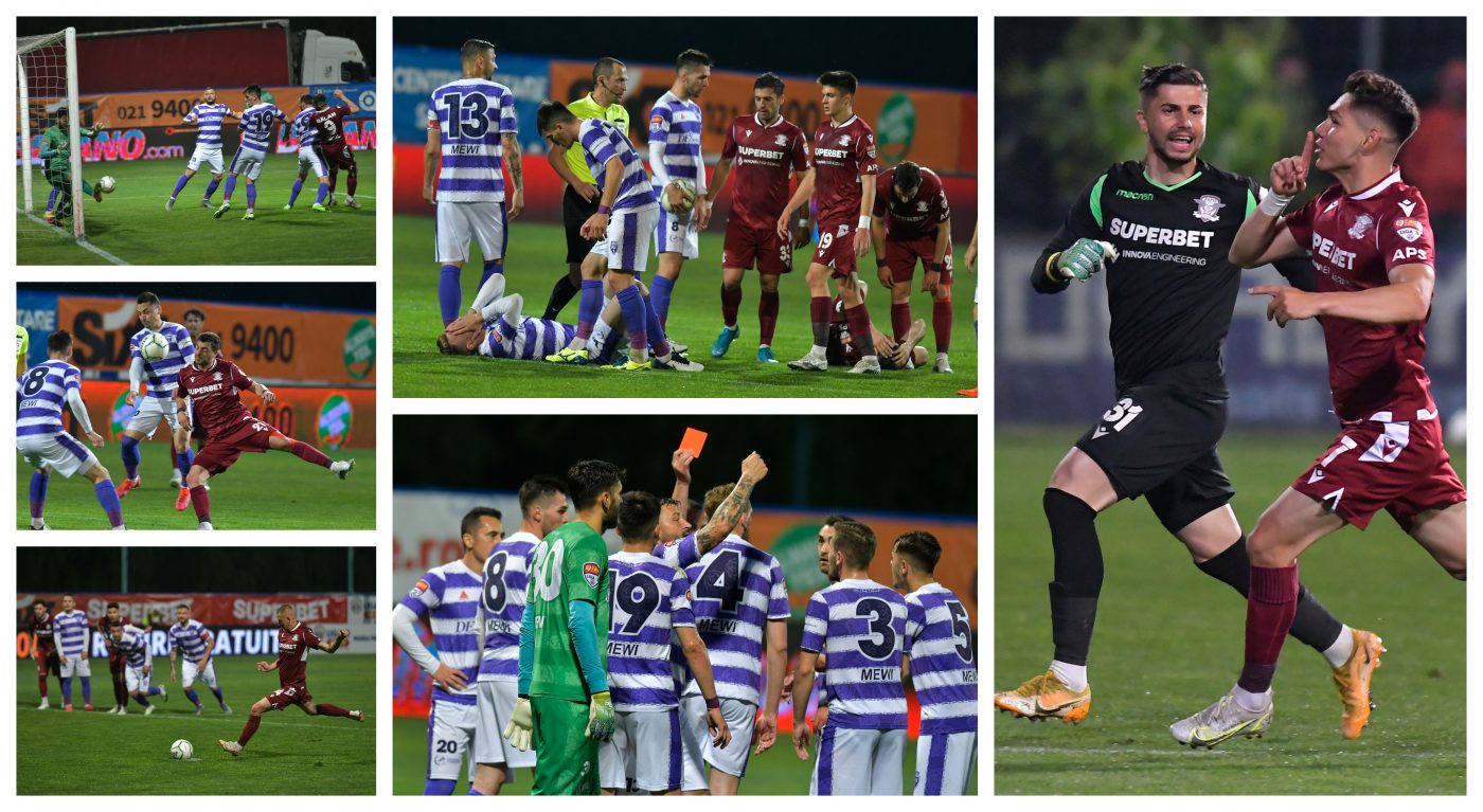 Rapid e cu un picior în Liga 1! Nocturna s-a ”stins” pentru ASU Poli la Buftea, după ce a avut un eliminat dintr-o greșeală de arbitraj