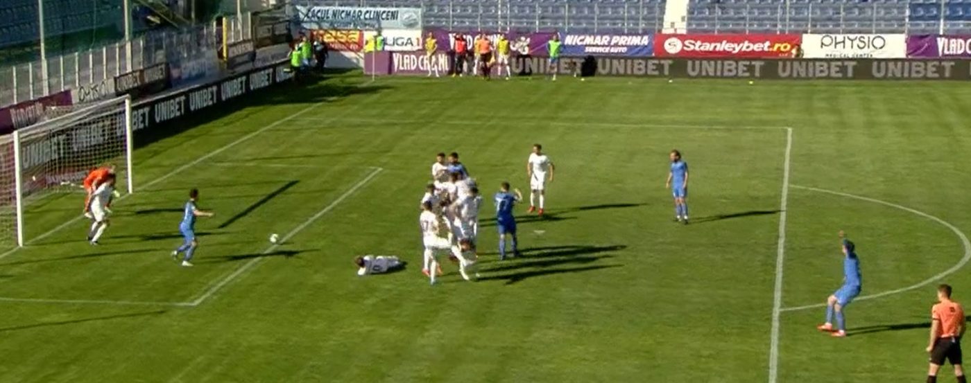 Faza zilei la Clinceni! CFR Cluj s-a făcut de râs la lovitura liberă a lui Raul Rusescu. Emoții uriașe pentru Arlauskis, deși Ciprian Deac a dublat zidul | FOTO & VIDEO