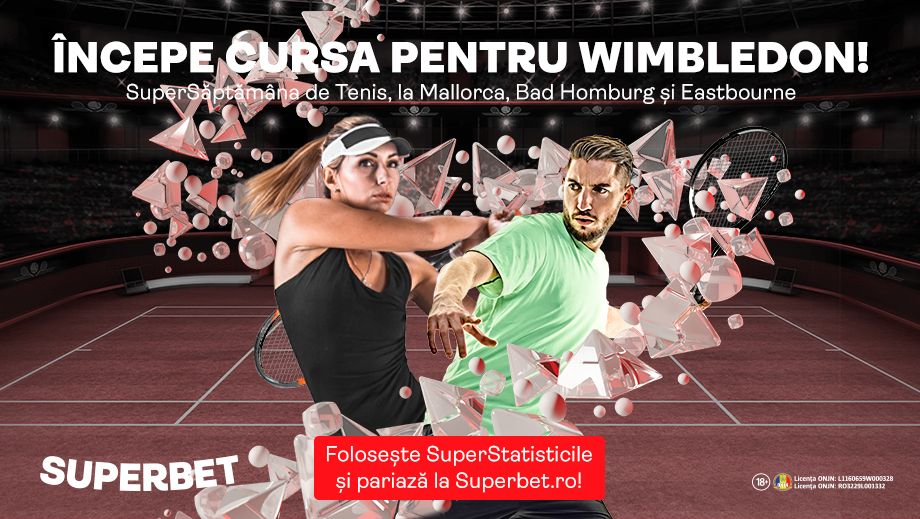 Începe cursa spre Wimbledon! Vezi cum arată SuperSăptămâna de Tenis pe Superbet
