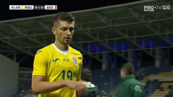 Florin Tănase, eliminat mult prea ușor în amicalul România – Georgia! Căpitanul lui FCSB a primit cartonașul roșu în prima repriză | FOTO