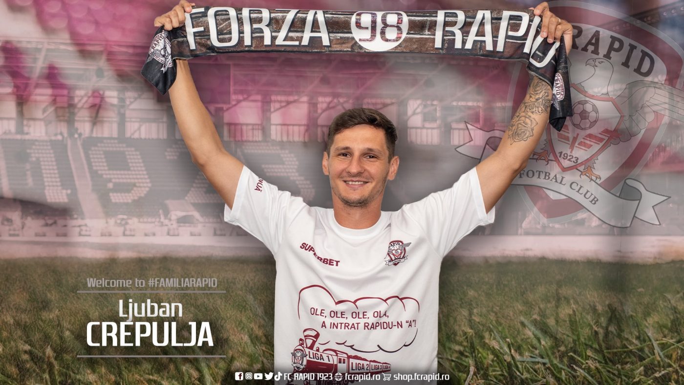 E oficial! Ljuban Crepulja a semnat cu Rapid! Mesaj pentru suporterii din Giulești: „Nu ne vom lupta la titlu, dar vom da totul!”