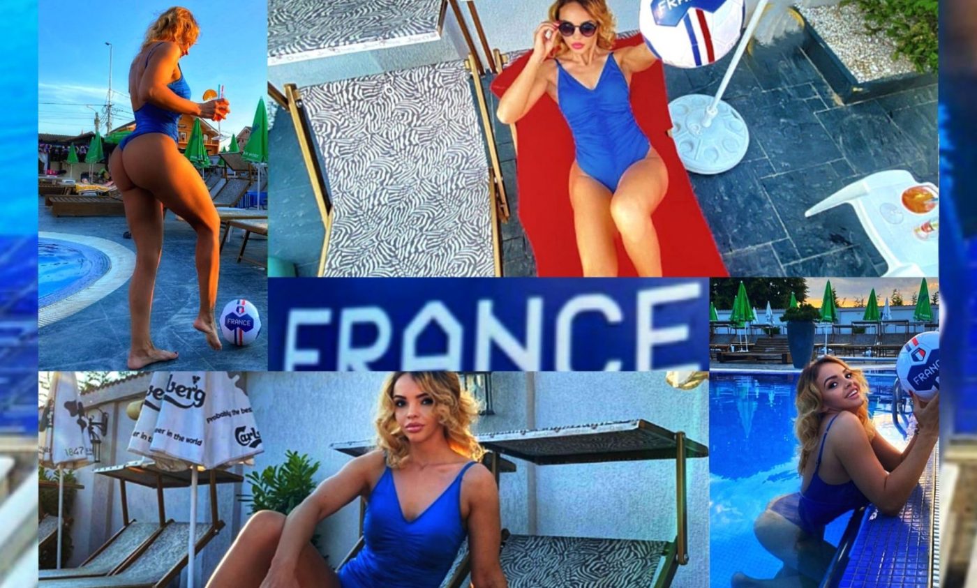 Sexy-impresara franțuzoaică din România, pictorial incitant la piscină pentru Mbappe și naționala Franței: „Ține minte asta” | GALERIE FOTO