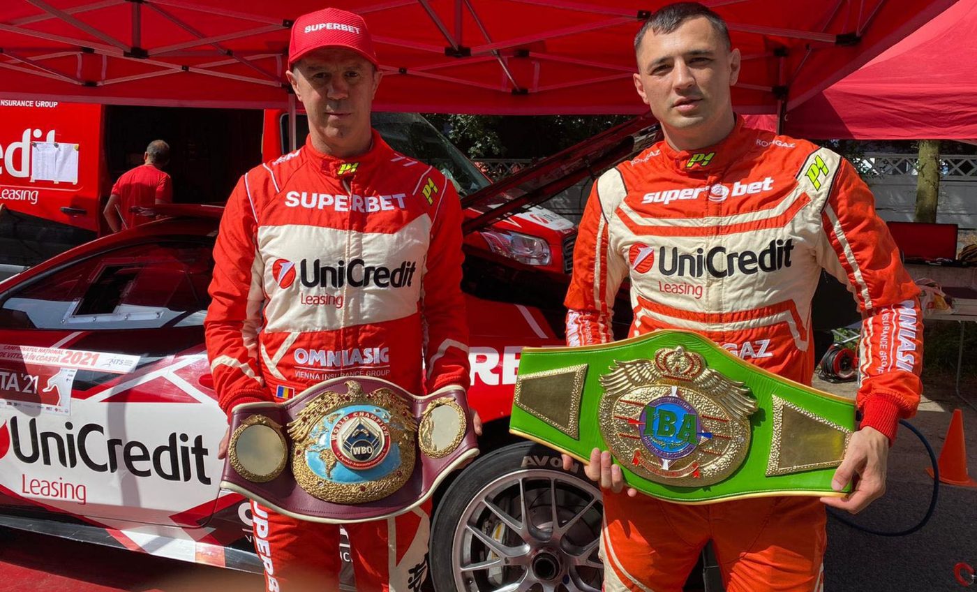 Campioni la box, echipaj în Ferrari! Mihai Leu a venit la concurs cu centura mondială și i-a dat un sfat important lui Flavius Biea pentru a triumfa și el