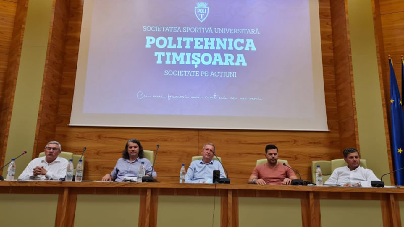 ASU Politehnica și-a făcut societate pe acțiuni și așteaptă afilierea la FRF. Cramele Recaș și Cosmin Contra, printre membrii Consiliului de Administrație. ”Vrem pe Poli în Liga 1”