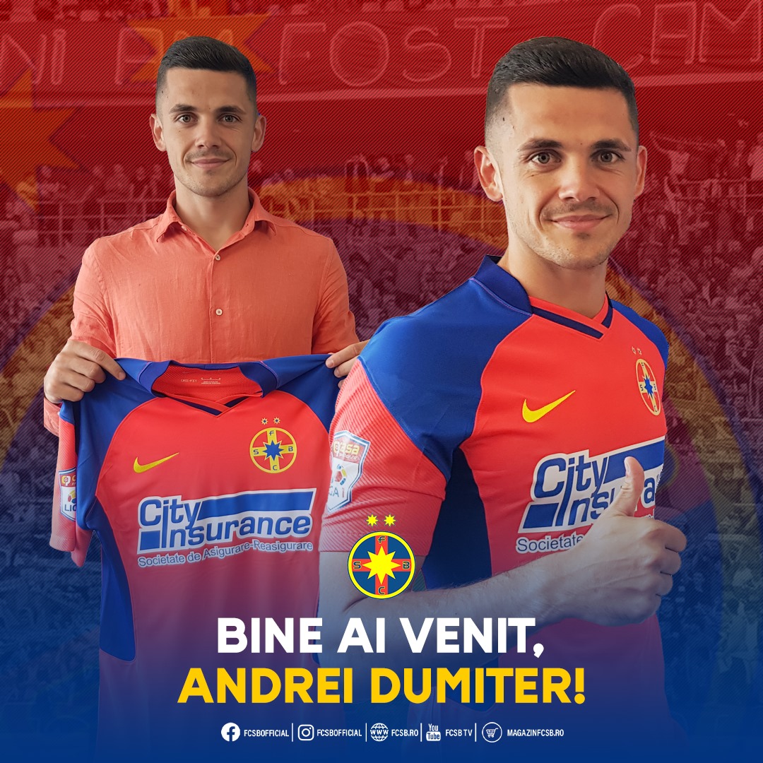 OFICIAL | Andrei Dumiter, prezentat la FCSB! Ce număr va purta pe tricou noul jucător de la echipa lui Gigi Becali