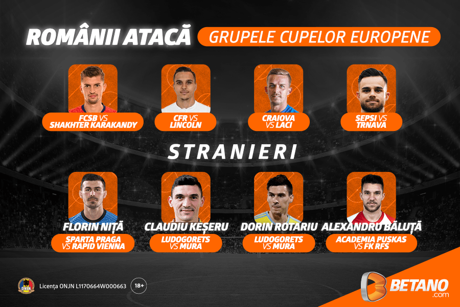 ADVERTORIAL | Românii luptă pentru grupele Cupelor Europene! Vino pe Betano să vezi ce șanse la calificare au favoriții tăi!