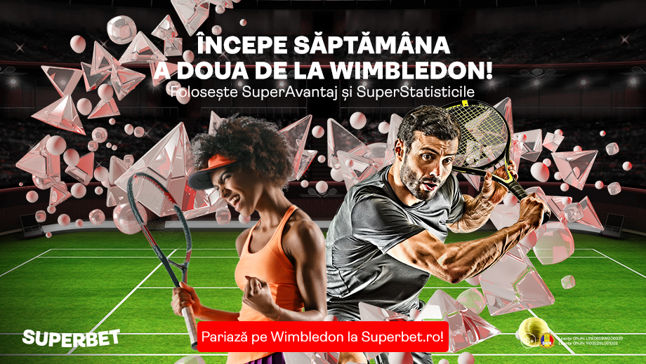 Start în săptămâna a doua de la Wimbledon! SuperAvantaj, opțiunea cu care câștigi mai ușor pe Superbet