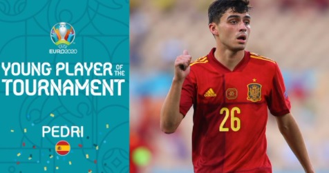 Pedri, ales cel mai valoros tânăr fotbalist de la Euro 2020! Cosmin Contra, unul dintre cei care a votat în Comisia Tehnică